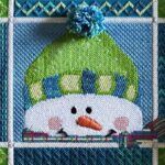 “Brrr…Snowman” Stitched by Pat Karpenko